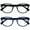 Black / Blue - 2 Pairs, variant on OPULIZE POP Reading Glasses 2 Pack - Fun Round Matte Frame - Black - Spring Hinges, Scratch Resistant - Mens Womens - RR2-1 - +1.00