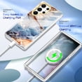 thumbnail image 3 of Tarise for Samsung Galaxy S23 Ultra 5G Phone Case, [Wireless Charging] Shockproof Drop Proof Rugged Hybid Back Cover with TPU Impact Resistant Bumper for Samsung S23 Ultra 6.8" (2023), Blue Marble, 3 of 7