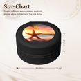 thumbnail image 2 of Fuzoiu Starfish Sunset Sea Beach Print Portable Jewelry Box,Round Mini Leather Travel Jewelry Case,Small Travel Jewelry Organizer,Jewelry Holder for Ring Necklace Earring for Women Girls-Black, 2 of 7