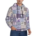 thumbnail image 2 of Naloa Lavender Flowers Men's Casual Hooded Collar Drawstring Hoodies Pullover Sweatshirts Casual Long Sleeve Shirts-3X-Large, 2 of 7