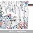 thumbnail image 6 of Marine Life Octopus Seahorse Valances for Windows,Kitchen Valance Rod Pocket Short Curtain, Watercolor Corals Fish Valance Curtain Window Valances for Bedroom Bathroom Living Room 60x18in, 6 of 9