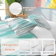 thumbnail image 2 of 3 Piece Turquoise Gray Duvet Cover Set Twin Size,Microfiber Comforter/Quilt Cover with Corner Ties and 2 Pillowcases,Farmhouse Abstract Gradient Aesthetic All Season Soft Bedding with Zipper Closure, 2 of 8