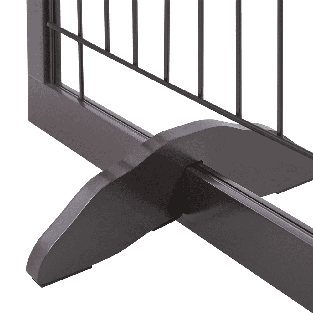 Yaheetech 31.5" H Dog Gate 4-Panel Pet Gate Indoor with 2 Support feet, Espresso