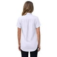 thumbnail image 3 of Siliteelon Short Sleeve Cotton Work Shirts for Women Basic Button Up Shirt, 3 of 7