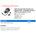 thumbnail image 2 of Right Passenger Side Secondary Air Injection Pump - Compatible with 2004 - 2006 Porsche Cayenne 4.5L V8 2005, 2 of 2