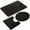 Black, variant on 3 Piece Bathroom Rug Set Shaggy Non Slip Machine Washable Rectangular Area Rug (20" x 31"), U-Shaped Floor Mat (20" x 20"), Elongated Toilet Lid Cover (18" x 20")