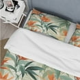 thumbnail image 4 of Designart "Mirage Of Green And Orange Bamboo In The Tropics" Tropical Bedding Covert Set - Tropical Bed Set With 2 Shams, 4 of 5