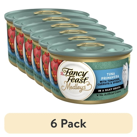 (6 pack) Purina Fancy Feast Medleys Food, Wet Cat Food, Tuna Primavera & Spinach, 3 oz Can