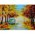 thumbnail image 1 of Diamond Painting (DE1783) Rhinestone Wall Craft Full Round Car Under Maple Forest 20X30cm Hugtrwg Para estrenar, 1 of 1
