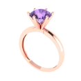 thumbnail image 2 of 2 ctw Solitaire Anniversary Ring for Women | Round Cut Simulated Alexandrite | Hyperallergenic Solid 14K Rose Gold, 2 of 5