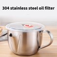 thumbnail image 3 of Rustproof 304 Steel Oil Strainer Filter Bowl with Lid and Brush For Household Use With Dishwasher Safe Construction, 3 of 15
