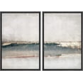 thumbnail image 2 of IDEA4WALL Framed Canvas Print Wall Art Set of 2 Watercolor Pastel Gray Teal Landscape Abstract Modern Art Multicolor Contemporary Artwork for Bedroom, Office - 24"x36"x2 Panels Black, 2 of 5