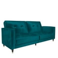 thumbnail image 4 of DHP Penelope Futon Sleeper Sofa with Gold Tipped Black Legs, Green Velvet, 4 of 25