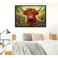 thumbnail image 6 of WFSposter Highland Cow With Wildflowers Canvas Wall Art Highland Cow Farmhouse Wall Decor Animal Themed Art Poster Print Living Room Bedroom Home Children's Room Decor Unframed, 6 of 6