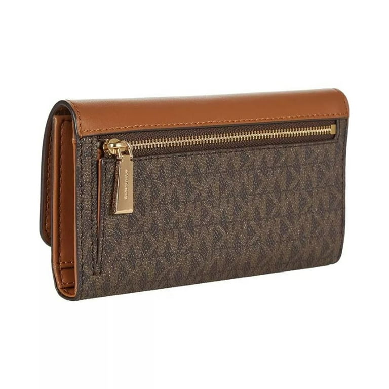 Michael Kors Womens Jet Set Charm Large Trifold Wallet Brown/Acorn