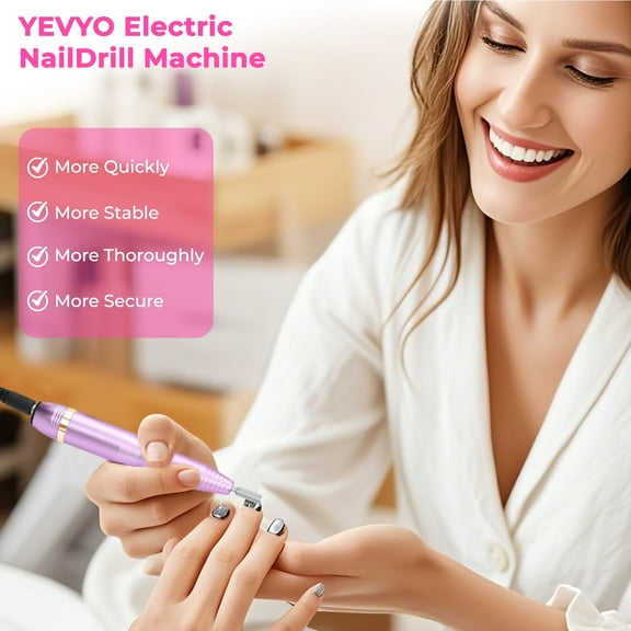 AsterOutdoor Electric Nail Drill, Portable Professional Nail File Kit with Drill Bits & Sanding Bands, Rose Gold