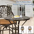 thumbnail image 7 of SOCIALCOMFY Outdoor Cast Aluminum Bar Table, 31" Patio Bar Height Table with 2" Umbrella Hole, All Weather High Top Bistro Round Dining Table for Outside Deck Porch Balcony Poolside, Dark Bronze, 7 of 7