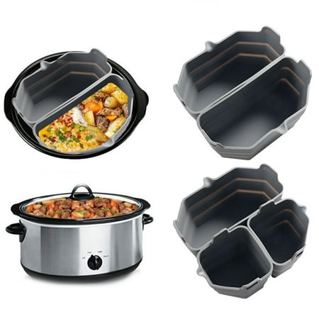 

Riguas 1 Set Cooker Divider Liner Food Grade Leak-Proof BPA-free Silicone Slow Cooker Divider Liner Kitchen Accessories