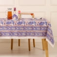 thumbnail image 2 of Hand Block Printed Table Cover - Exquisite Design, Premium Cotton Fabric, Perfect for Dining and Decor, Dining Table Linen Color Orchid Purple 12 Seater 72 x 135 Inches Rectangle, 2 of 7