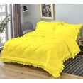 thumbnail image 3 of DNG Creations 1 Piece Ruffle Diamond Comforter All Season 550 GSM Twin/Twin XL Size - 800 Threads Count, 100% Egyptian Cotton Solid Yellow Colour, 3 of 7