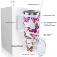 thumbnail image 2 of Butterfly Tumbler 40 oz Tumbler with Handle and Straw Lid Leak Proof,Butterfly Coffee Travel Mug with Handle Insulated for Hot and Cold Drink Ice,Christmas Birthday Butterfly Gifts for Women Cup, 2 of 5