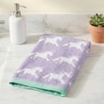 thumbnail image 7 of Unique Bargains Cotton Cute Cartoon Jacquard Soft Hand Towel Purple 29" x 13", 7 of 7