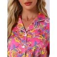 thumbnail image 5 of DARING DIVA Women's Hawaiian Shirt with Shorts Pajamas Set S Rose Red, 5 of 6