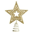 thumbnail image 4 of Christmas Tree Topper Ornament Supplies Glitter Star Tree Topper - Gold Sparkling Metal Star Christmas Tree Toppers Xmas Holiday Trees Top Decoration 7.5", 4 of 6
