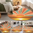 thumbnail image 6 of 8ft Round Rug, Orange Sunset Non-Skid Rubber Backing Large Area Rugs - Living Room Bedroom Home Office, Abstract See Beach Landscape Vintage Indoor Floor Mat Carpets Washable Rug, 6 of 9