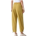 thumbnail image 3 of Bixock Yoga Pants for Women,Leggings for Women,Pants for Women Solid Color Ruched Elastic Lace Waist Ice Silk Pocket Casual Shorts Ice Silk Shorts Ladies Shorts Clothes, 3 of 5