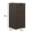 thumbnail image 3 of Uforic 31 Gallon Outdoor Trash Can, Waterproof Resin Garbage Bin with Drip Tray & Lid, Trash Bin, for Porch, Backyard, Dark Brown, 3 of 6