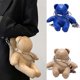 thumbnail image 2 of Womens PU Leather Mobile Phone Case Purses Wallet Cartoon Cute Bear Shape Small Crossbody Shoulder Bag with Chain Strap Khaki, 2 of 4