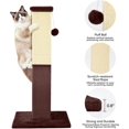 thumbnail image 4 of Cat Scratching Post, 32 Inch Cat Scratching Post for Large Cats, Cat Scratcher with Nature Sisal, Cat Scratch Post for Indoor Large Cats and Kitten, Brown, 4 of 14