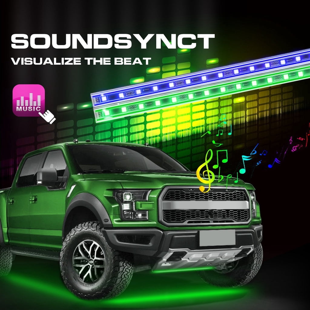 Sunpie Car LED Underglow Lighting Kit, Multi-color RGB LED Strip Neon Lights Kit with APP & Remote Control