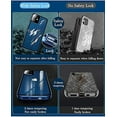 thumbnail image 6 of Lockable Magnetic Case for iPhone 13 Pro Glass Case with Camera Lens Protector Screen Protector Safety Lock 360 Full Body Double Sided Glass Bumper Case Clear Cover, 6 of 7