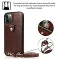 thumbnail image 4 of Wallet Crossbody for iPhone 14 Pro 6.1" 2022 Case with Lanyard Strap, Allytech PU Leather Protective Handbag Card Holder Kickstand Detachable Shoulder Strap Cover Women Men, Coffee, 4 of 8