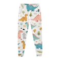 thumbnail image 4 of Pyjama pour Garçons, Enfants, Dinosaure Imprimé, Col Rond, Haut à Manches Longues, Pantalon, Ensemble de Pyjama 2 Pcs, Printemps Automne, Pyjama pour Enfants, Vert Menthe, 6 Ans-7 Ans, 4 of 5