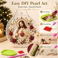thumbnail image 4 of DIY Sacred Heart of Jesus Diamond Painting Suncatcher Hanging Ornament Kit, Pearl Round Acrylic Sun Catcher, Diamond Art Decor for Religious Catholic Christmas Indoor Decoration 20X20cm, 4 of 5