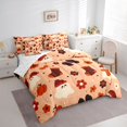 thumbnail image 2 of Feelyou Kawaii Ghost Pumpkin Full Size Bedding Sets, Boho Autumn Flower Full Size Bed in a Bag, Peach, Reversible, 7pcs, 2 of 7