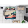 thumbnail image 1 of 3D Cartoon Coconut Tree Sunset Funda Nórdica Juego de Cama Funda Nórdica, 1 of 3