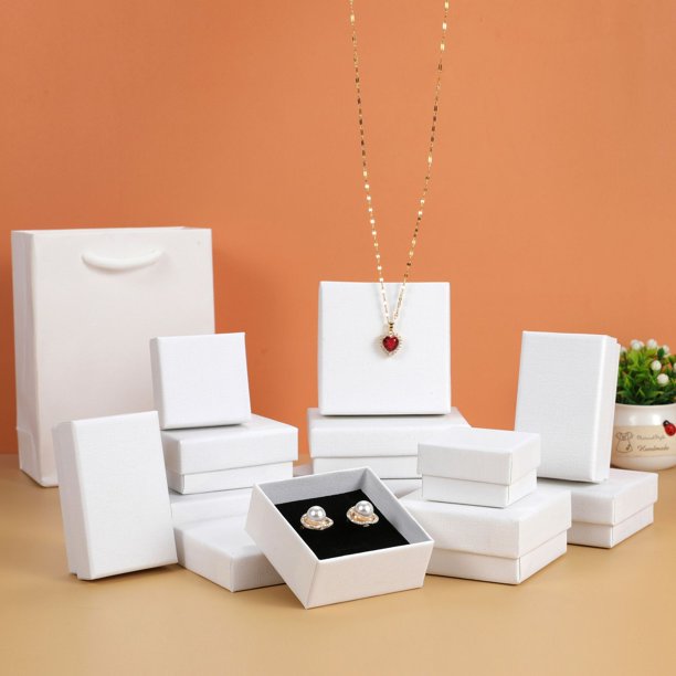 Typpkmm / Lot Simple Box Earnail Rings with Earrings Bracelet Necklace Gray 12pcs, Black