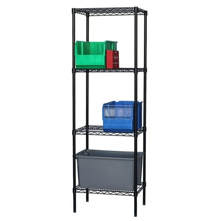 

Shelving Inc. 8 d x 36 w x 72 h Black Wire Shelving with 4 Tier Shelves Weight Capacity 300lbs Per Shelf