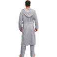 thumbnail image 2 of Moolmeyno Men's Winter Velvet Pajama Set & Robe, Long Sleeve Sleepwear with Cozy Plush Material, 2 of 3