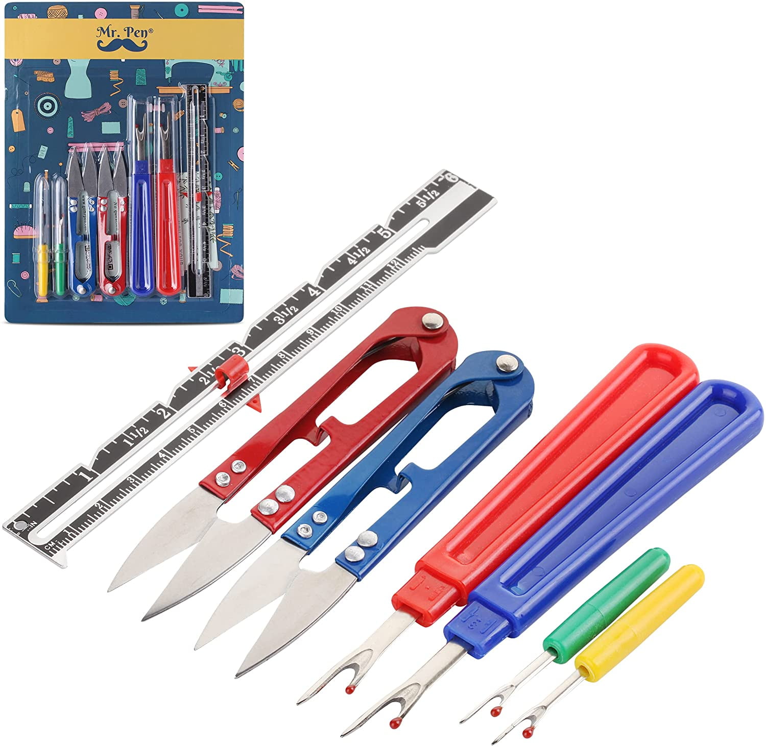Mr. Pen Seam Ripper Kit, 7 pcs, Seam Ripper Pack, 4 Seam Rippers with
