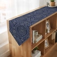 thumbnail image 4 of Navy Blue Table Runner Linen Burlap Table Runner 70 Inches Long Boho Vintage Ethnic Tribe Abstract Art Dresser Scarves for Kitchen Island Coffee Dining Party Wedding Banquet Holiday Decor 13"x70", 4 of 8