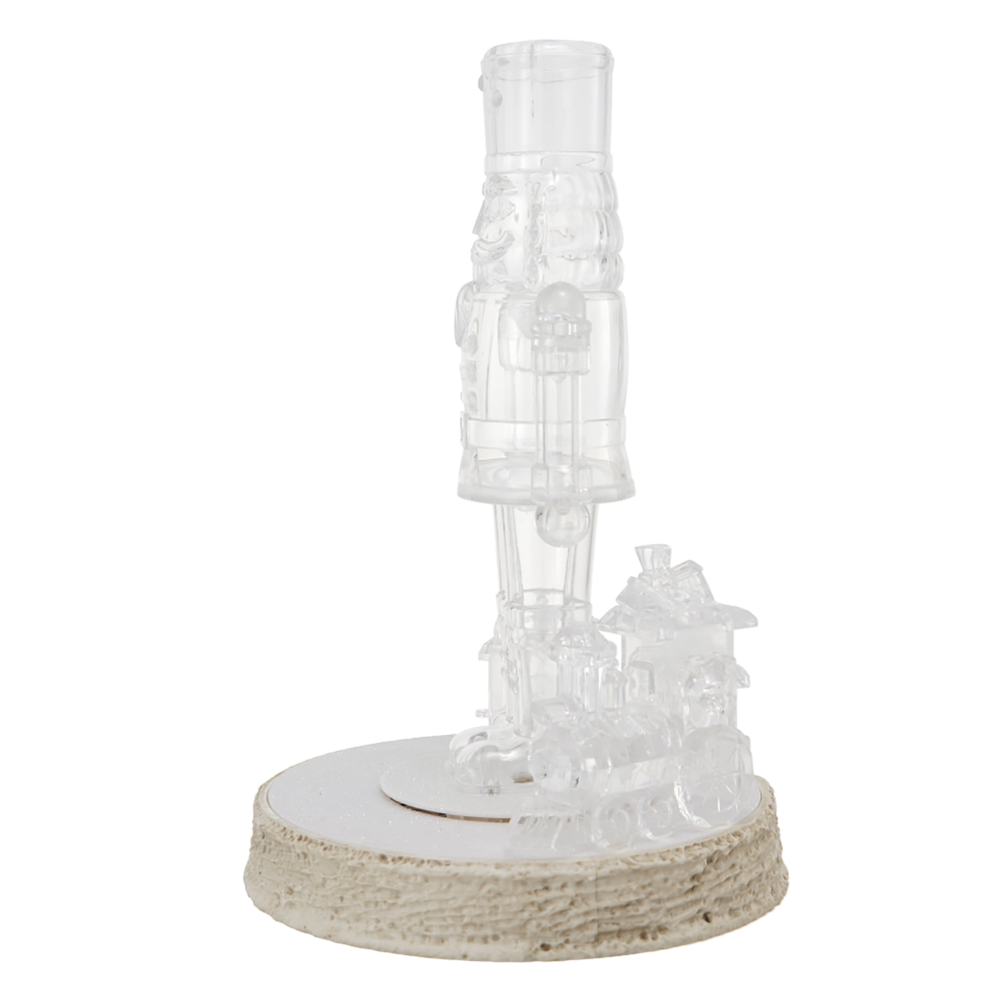 Light-Up and Musical Animated Acrylic Nutcracker with Train Christmas Decoration, Clear, 13", by Holiday Time