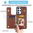 thumbnail image 2 of Galaxy S21+ Case, Samsung Galaxy S21 Plus Wallet Case, Takfox Shockproof Leather Case w/ Card Pockets 3 Cards Slots Cash ID Credit Card Flip Phone Cases Cover Kickstand Magnetic Hard Cases, Brown, 2 of 7