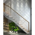 thumbnail image 3 of Dundee Deco 3D Interior Design Wall Paneling - Off White Geometric Diamonds Fiber, 1.6 ft x 1.6 ft each, 10-Pack, 3 of 5