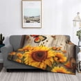 thumbnail image 6 of Throw Blanket for Couch - Yellow Sunflower Butterfly Soft Comfy Lightweight Cozy Warm Throw Blanket, Fuzzy Plush Flannel Blanket & Throws for Sofa and Bed All Season, 6 of 8