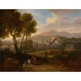 thumbnail image 2 of Jan Frans Van Bloemen 24x20 Gold Ornate Framed and Double Matted Museum Art Print Titled - Outside the City Walls, 2 of 4